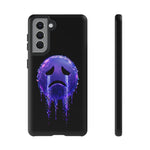 Glitch Sad Face Phone Case, Anime Melt Static Tough Cover
