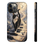 Piano Cat walking on keys Tough Case | Phone cover, musical cat art