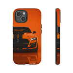 Orange Mustang Art Phone Case, GT500 American Muscle Car Tough Cover for Male
