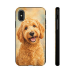 Goldendoodle Fluffy Curls Portrait Art Tough Phone Case