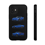 Blue C6 Z06 Phone Case, Three-View Vector Cover, Gift