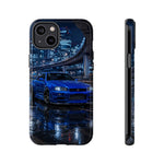 Skyline GT-R R34 Bayside Blue Tokyo Night Art Tough Phone Case