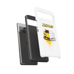 Z06 Corvette Phone Case, Yellow Sketch Reveal Chrome Cover