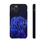 Neon Blue Tiger phone case | tough protective cover