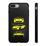 C7 Z06 Phone Case Featuring Yellow Chevy Supercar Artwork
