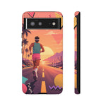 Retro Runner Sunset phone case | 80s Vaporwave jogging design