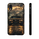77 Trans Am Phone Case, Black Gold Muscle Car Foggy Backroad Cover