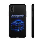 Blue Stingray Sports Car phone case | Neon C8 phone case
