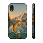 Leaping Golden Trout Lake Scene phone case | Tough Cover