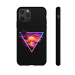 Synthwave Sunset Triangle Phone Case Retro Vaporwave Case