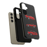 C4 Corvette Art Phone Case Red, Three-View Vector Cover, Gift