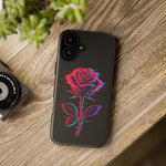 Glitch Rose Neon Phone Case Vaporwave Tough Cover