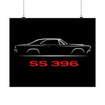1966 Chevelle SS 396 Poster Classic Muscle Car Wall Art Chevy SS Print Decor