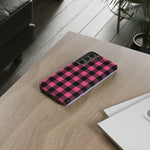 Pink Black Buffalo Plaid Phone Case