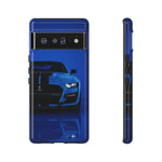 Blue Mustang Art Phone Case, GT500 American Muscle Car Tough Cover for Men