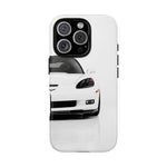 White C6 Z06 Front View tough phone case for Sports Car Drivers