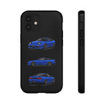 Blue 180SX JDM Sports Car Phone Case Tough Multi View