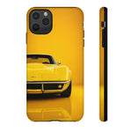 Yellow Corvette Phone Case, C3 Stingray Classic Sports Cover, Gift