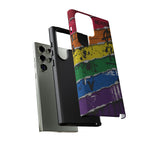 Rainbow Grunge Ripped Stripes phone case | Tough Cases