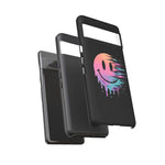 Melting Glitch Smiley Face Phone Case Trippy Tough Case