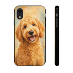Goldendoodle Fluffy Curls Portrait Art Tough Phone Case
