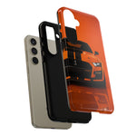 Orange Mustang Art Phone Case, GT500 American Muscle Car Tough Cover for Male