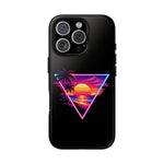 Synthwave Sunset Triangle Phone Case Retro Vaporwave Case