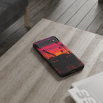 Matte Black Challenger Sunset Tough Phone Case - Palm Silhouette