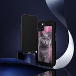 British Shorthair Geometric Portrait Tough Phone Case - Pink Gray Poly