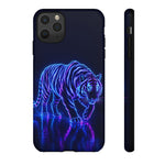 Neon Blue Tiger phone case | tough protective cover