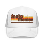 Santa Monica California Trucker Hat Retro Vintage Sunset Foam Snapback Mesh Cap Beach LA Style