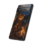 Campfire Cat Phone Case, Marshmallow Night Painterly Cover