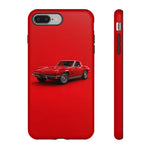 Red 1967 Corvette Art Phone Case, C2 Sting Ray Classic Sports Car Cover, Gift
