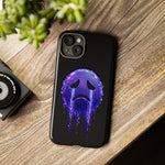 Glitch Sad Face Phone Case, Anime Melt Static Tough Cover