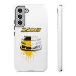 Z06 Corvette Phone Case, Yellow Sketch Reveal Chrome Cover