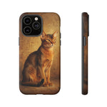 Abyssinian Warm Ticked Portrait Art Tough Phone Case