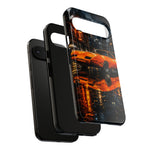 Orange Daytona Phone Case, Rainy City Night Muscle Car Tough Cover