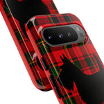 Scottish Terrier Silhouette Plaid Art Tough Phone Case