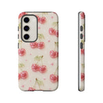 Pink Cherry Pattern Phone Case | Cute Retro Fruit Design