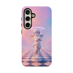 Praying Cherub Statue halo Vaporwave Aesthetic phone case