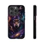 Cosmic Wolf Phone Case, Galaxy Nebula Portrait Tough Cover, Gift