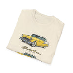 Yellow 1955 Chevy Bel Air T-Shirt | Vintage Classic Car Trio Illustration