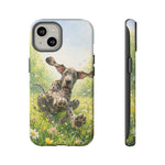 Playful Dog in Meadow Great Dane phone case | Puppy Art Tough Cover