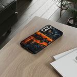 Orange Daytona Phone Case, Rainy City Night Muscle Car Tough Cover