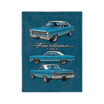 1967 Fairlane Car Illustration Blanket | Vintage Auto Velveteen Throw