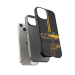 Yellow Camaro Z28 Phone Case, Classic Muscle Car Studio Stripe Cover