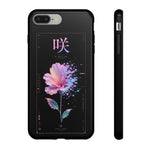 Glitch Bloom Flower Art Tough Phone Case - Pastel on Black