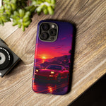 FD RX-7 Retro Sunset Sports Car Tough Case | Neon Vaporwave Beach Drive