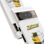 Z06 Corvette Phone Case, Yellow Sketch Reveal Chrome Cover