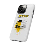 Z06 Corvette Phone Case, Yellow Sketch Reveal Chrome Cover